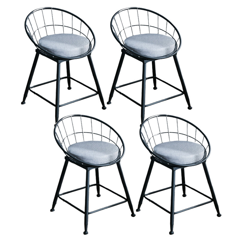 Nordic Style Bucket Counter Stools for Home Upholstered Bar Stools Black 4 Piece Set Short Stool(18"H) Clearhalo 'Bar Furniture' 'Bar Stools' 'bar_stools' 'furn' 'furn_bar_stools' 'Furniture' 'furniture_bar_stools' 'Kitchen & Dining Furniture' 4780538