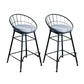 Nordic Style Bucket Counter Stools for Home Upholstered Bar Stools Black 2 Piece Set Counter Stool(26"H) Clearhalo 'Bar Furniture' 'Bar Stools' 'bar_stools' 'furn' 'furn_bar_stools' 'Furniture' 'furniture_bar_stools' 'Kitchen & Dining Furniture' 4780539