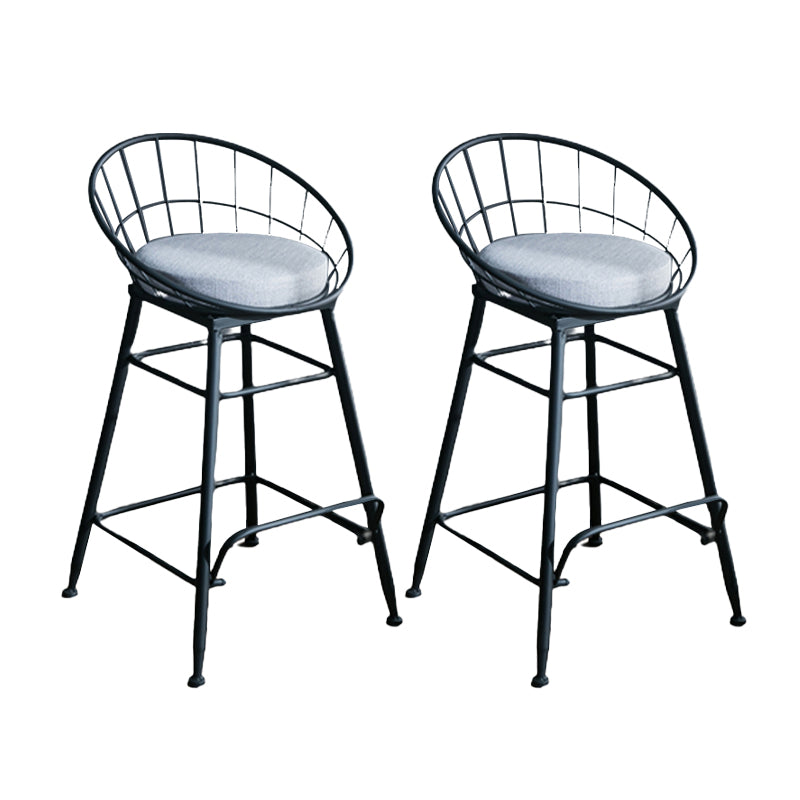 Nordic Style Bucket Counter Stools for Home Upholstered Bar Stools Black 2 Piece Set Counter Stool(26"H) Clearhalo 'Bar Furniture' 'Bar Stools' 'bar_stools' 'furn' 'furn_bar_stools' 'Furniture' 'furniture_bar_stools' 'Kitchen & Dining Furniture' 4780539
