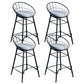 Nordic Style Bucket Counter Stools for Home Upholstered Bar Stools Black 4 Piece Set Counter Stool(26"H) Clearhalo 'Bar Furniture' 'Bar Stools' 'bar_stools' 'furn' 'furn_bar_stools' 'Furniture' 'furniture_bar_stools' 'Kitchen & Dining Furniture' 4780542