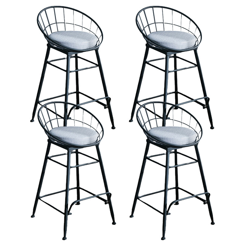 Nordic Style Bucket Counter Stools for Home Upholstered Bar Stools Black 4 Piece Set Counter Stool(26"H) Clearhalo 'Bar Furniture' 'Bar Stools' 'bar_stools' 'furn' 'furn_bar_stools' 'Furniture' 'furniture_bar_stools' 'Kitchen & Dining Furniture' 4780542