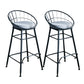 Nordic Style Bucket Counter Stools for Home Upholstered Bar Stools Black 2 Piece Set Bar Stool(30"H) Clearhalo 'Bar Furniture' 'Bar Stools' 'bar_stools' 'furn' 'furn_bar_stools' 'Furniture' 'furniture_bar_stools' 'Kitchen & Dining Furniture' 4780543