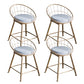 Nordic Style Bucket Counter Stools for Home Upholstered Bar Stools Gold 4 Piece Set Short Stool(18"H) Clearhalo 'Bar Furniture' 'Bar Stools' 'bar_stools' 'furn' 'furn_bar_stools' 'Furniture' 'furniture_bar_stools' 'Kitchen & Dining Furniture' 4780549