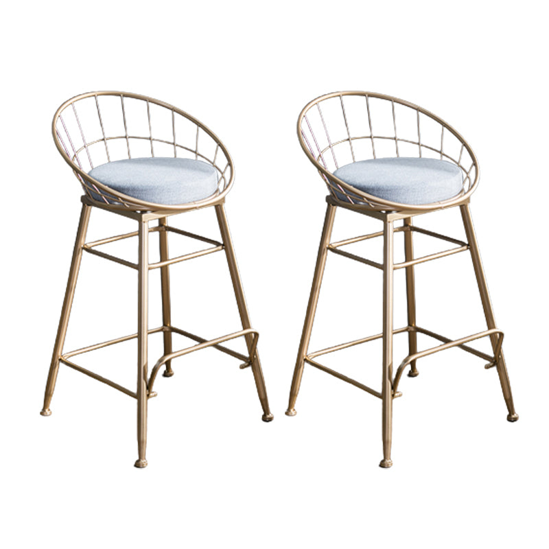 Nordic Style Bucket Counter Stools for Home Upholstered Bar Stools Gold 2 Piece Set Counter Stool(26"H) Clearhalo 'Bar Furniture' 'Bar Stools' 'bar_stools' 'furn' 'furn_bar_stools' 'Furniture' 'furniture_bar_stools' 'Kitchen & Dining Furniture' 4780551