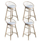Nordic Style Bucket Counter Stools for Home Upholstered Bar Stools Gold 4 Piece Set Counter Stool(26"H) Clearhalo 'Bar Furniture' 'Bar Stools' 'bar_stools' 'furn' 'furn_bar_stools' 'Furniture' 'furniture_bar_stools' 'Kitchen & Dining Furniture' 4780553