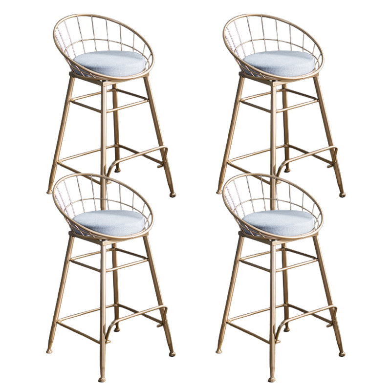 Nordic Style Bucket Counter Stools for Home Upholstered Bar Stools Gold 4 Piece Set Counter Stool(26"H) Clearhalo 'Bar Furniture' 'Bar Stools' 'bar_stools' 'furn' 'furn_bar_stools' 'Furniture' 'furniture_bar_stools' 'Kitchen & Dining Furniture' 4780553