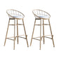 Nordic Style Bucket Counter Stools for Home Upholstered Bar Stools Gold 2 Piece Set Bar Stool(30"H) Clearhalo 'Bar Furniture' 'Bar Stools' 'bar_stools' 'furn' 'furn_bar_stools' 'Furniture' 'furniture_bar_stools' 'Kitchen & Dining Furniture' 4780555