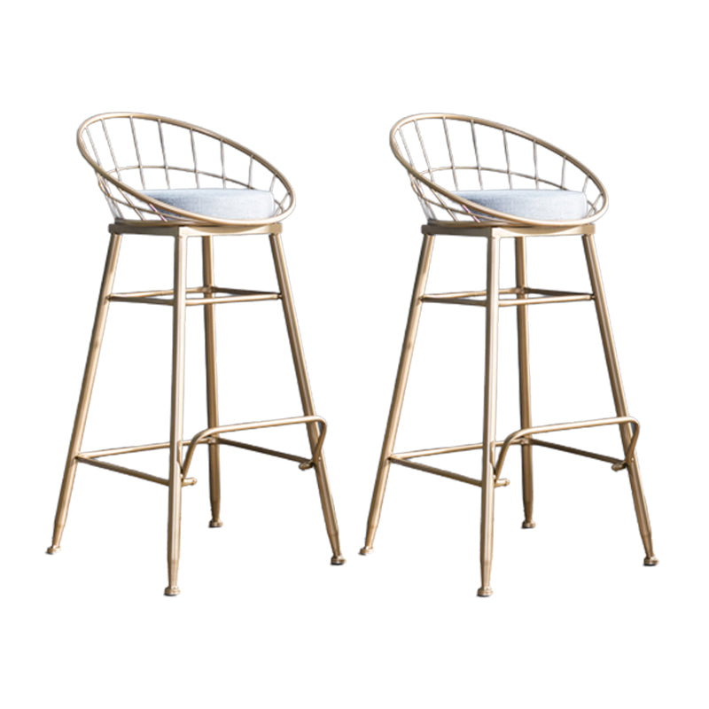 Nordic Style Bucket Counter Stools for Home Upholstered Bar Stools Gold 2 Piece Set Bar Stool(30"H) Clearhalo 'Bar Furniture' 'Bar Stools' 'bar_stools' 'furn' 'furn_bar_stools' 'Furniture' 'furniture_bar_stools' 'Kitchen & Dining Furniture' 4780555