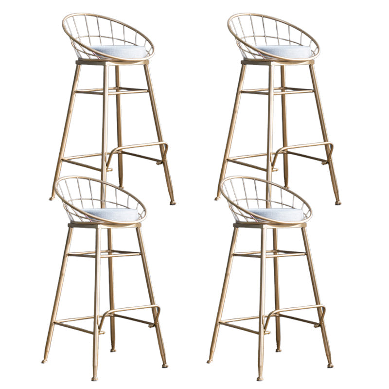 Nordic Style Bucket Counter Stools for Home Upholstered Bar Stools Gold 4 Piece Set Bar Stool(30"H) Clearhalo 'Bar Furniture' 'Bar Stools' 'bar_stools' 'furn' 'furn_bar_stools' 'Furniture' 'furniture_bar_stools' 'Kitchen & Dining Furniture' 4780557
