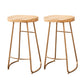 Contemporary Rectangle Bar and Counter Stool Wood Stool with Sled Base Gold 2 Piece Set Clearhalo 'Bar Furniture' 'Bar Stools' 'bar_stools' 'furn' 'furn_bar_stools' 'Furniture' 'furniture_bar_stools' 'Kitchen & Dining Furniture' 4780567
