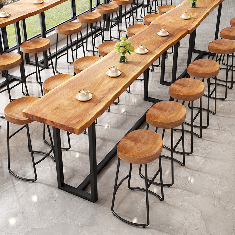 Contemporary Rectangle Bar and Counter Stool Wood Stool with Sled Base Clearhalo 'Bar Furniture' 'Bar Stools' 'bar_stools' 'furn' 'furn_bar_stools' 'Furniture' 'furniture_bar_stools' 'Kitchen & Dining Furniture' 4780568