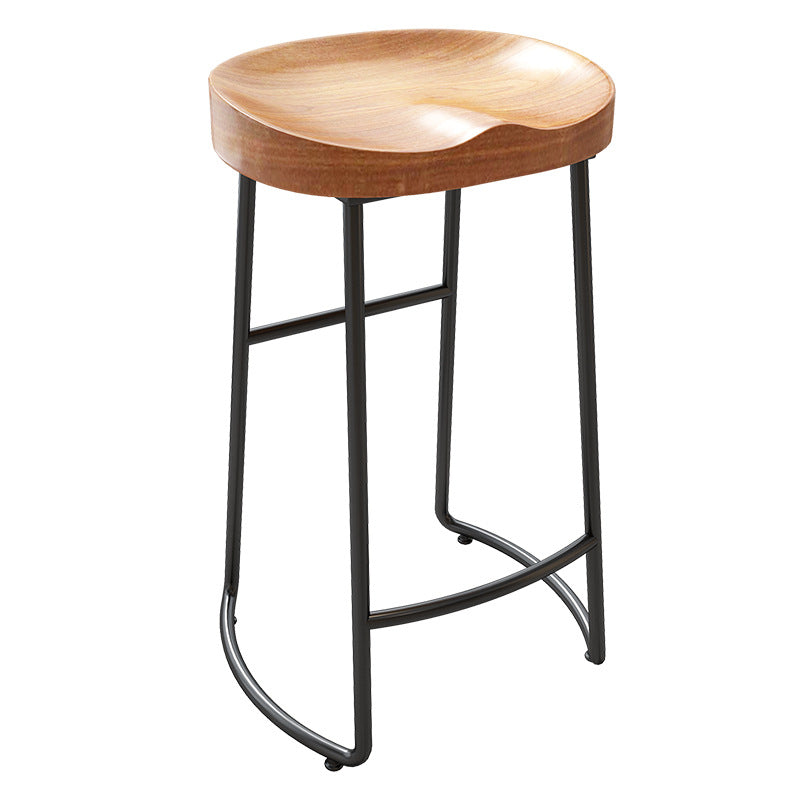 Contemporary Rectangle Bar and Counter Stool Wood Stool with Sled Base Black 1 Piece Clearhalo 'Bar Furniture' 'Bar Stools' 'bar_stools' 'furn' 'furn_bar_stools' 'Furniture' 'furniture_bar_stools' 'Kitchen & Dining Furniture' 4780571