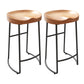 Contemporary Rectangle Bar and Counter Stool Wood Stool with Sled Base Black 2 Piece Set Clearhalo 'Bar Furniture' 'Bar Stools' 'bar_stools' 'furn' 'furn_bar_stools' 'Furniture' 'furniture_bar_stools' 'Kitchen & Dining Furniture' 4780573