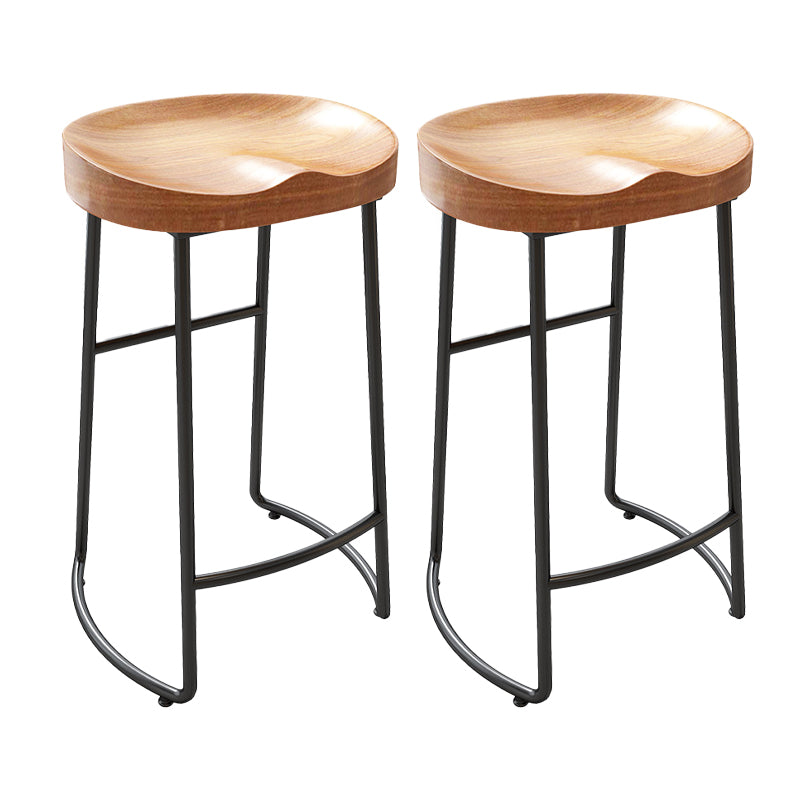 Contemporary Rectangle Bar and Counter Stool Wood Stool with Sled Base Black 2 Piece Set Clearhalo 'Bar Furniture' 'Bar Stools' 'bar_stools' 'furn' 'furn_bar_stools' 'Furniture' 'furniture_bar_stools' 'Kitchen & Dining Furniture' 4780573