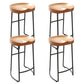Contemporary Rectangle Bar and Counter Stool Wood Stool with Sled Base Black 4 Piece Set Clearhalo 'Bar Furniture' 'Bar Stools' 'bar_stools' 'furn' 'furn_bar_stools' 'Furniture' 'furniture_bar_stools' 'Kitchen & Dining Furniture' 4780575