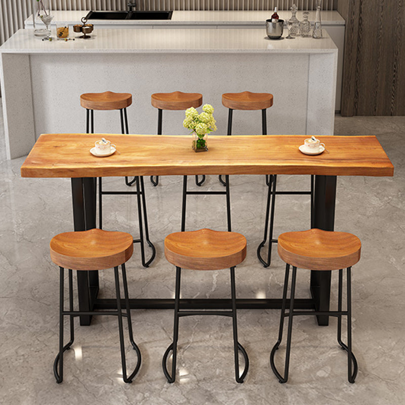 Contemporary Rectangle Bar and Counter Stool Wood Stool with Sled Base Clearhalo 'Bar Furniture' 'Bar Stools' 'bar_stools' 'furn' 'furn_bar_stools' 'Furniture' 'furniture_bar_stools' 'Kitchen & Dining Furniture' 4780576