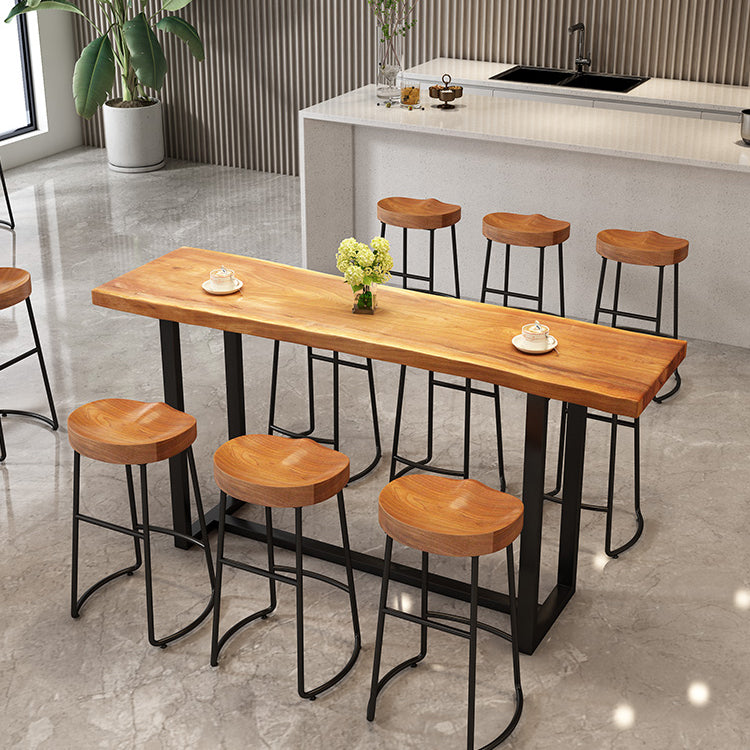 Contemporary Rectangle Bar and Counter Stool Wood Stool with Sled Base Clearhalo 'Bar Furniture' 'Bar Stools' 'bar_stools' 'furn' 'furn_bar_stools' 'Furniture' 'furniture_bar_stools' 'Kitchen & Dining Furniture' 4780578