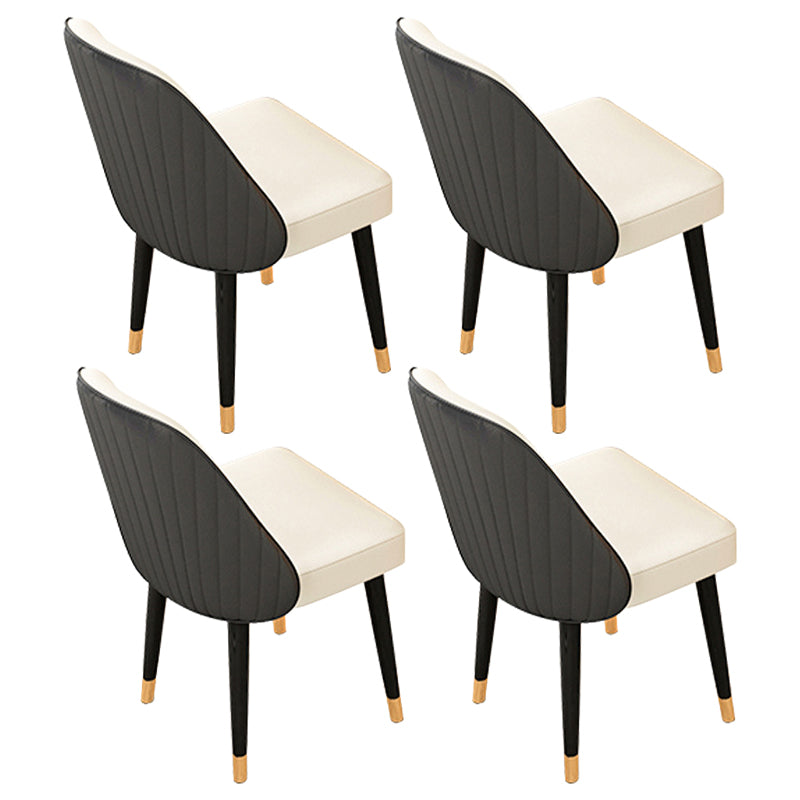 Glam 1/4/7/9 Pieces Scalable Dinette Set with Sintered Stone Top Round Dining Table Set 4 White Chairs Clearhalo 'Dining Room Sets' 'Dining Tables & Seating' 'dining_room_set' 'furn' 'furn_dining_room_set' 'Furniture' 'furniture_dining_room_set' 'Kitchen & Dining Furniture' 4780587