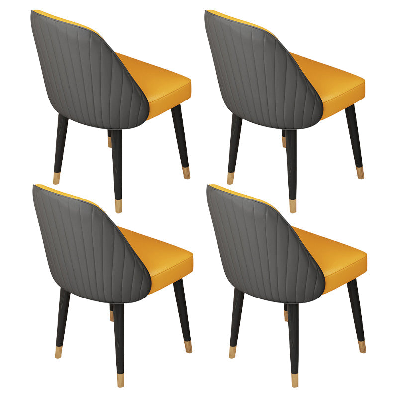 Glam 1/4/7/9 Pieces Scalable Dinette Set with Sintered Stone Top Round Dining Table Set 4 Orange Chairs Clearhalo 'Dining Room Sets' 'Dining Tables & Seating' 'dining_room_set' 'furn' 'furn_dining_room_set' 'Furniture' 'furniture_dining_room_set' 'Kitchen & Dining Furniture' 4780589