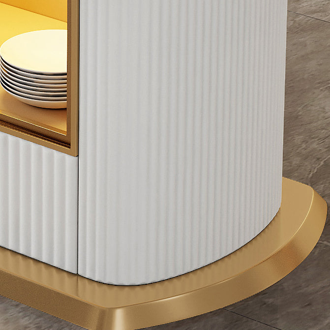 Glam 1/4/7/9 Pieces Scalable Dinette Set with Sintered Stone Top Round Dining Table Set Clearhalo 'Dining Room Sets' 'Dining Tables & Seating' 'dining_room_set' 'furn' 'furn_dining_room_set' 'Furniture' 'furniture_dining_room_set' 'Kitchen & Dining Furniture' 4780596