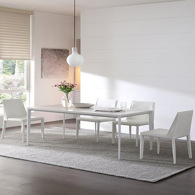 Designer Style 1/4/5/7 Pieces Rectangle Dining Set Sintered Stone Dining Table with Chairs Clearhalo 'Dining Room Sets' 'Dining Tables & Seating' 'dining_room_set' 'furn' 'furn_dining_room_set' 'Furniture' 'furniture_dining_room_set' 'Kitchen & Dining Furniture' 4780601