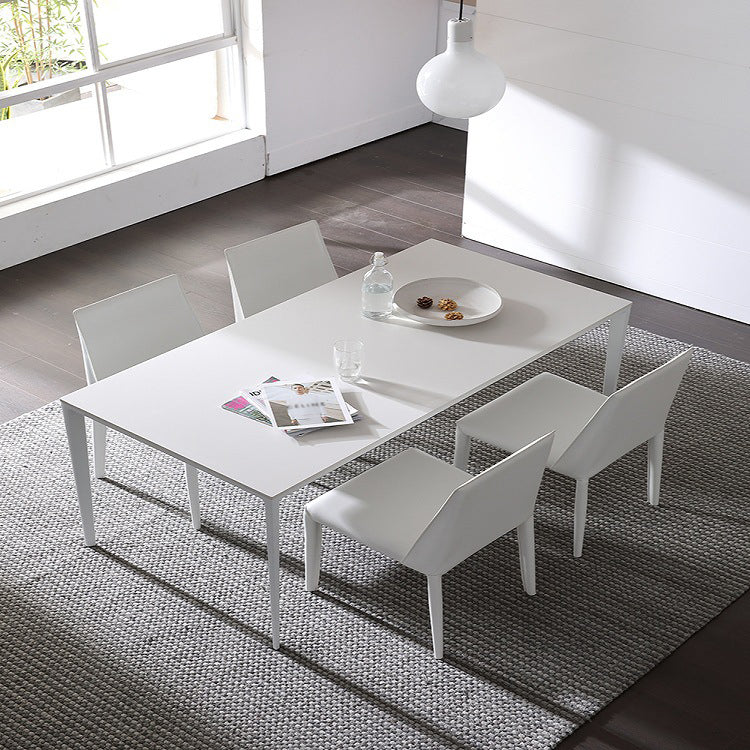 Designer Style 1/4/5/7 Pieces Rectangle Dining Set Sintered Stone Dining Table with Chairs 5 Pieces: Table, 4 Chairs Clearhalo 'Dining Room Sets' 'Dining Tables & Seating' 'dining_room_set' 'furn' 'furn_dining_room_set' 'Furniture' 'furniture_dining_room_set' 'Kitchen & Dining Furniture' 4780605