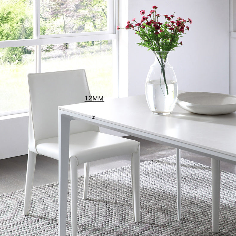 Designer Style 1/4/5/7 Pieces Rectangle Dining Set Sintered Stone Dining Table with Chairs Clearhalo 'Dining Room Sets' 'Dining Tables & Seating' 'dining_room_set' 'furn' 'furn_dining_room_set' 'Furniture' 'furniture_dining_room_set' 'Kitchen & Dining Furniture' 4780611