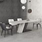 Designer Style 1/2/5/7 Pieces Sintered Stone Dining Set Rectangle White Table with Chairs Clearhalo 'Dining Room Sets' 'Dining Tables & Seating' 'dining_room_set' 'furn' 'furn_dining_room_set' 'Furniture' 'furniture_dining_room_set' 'Kitchen & Dining Furniture' 4780625