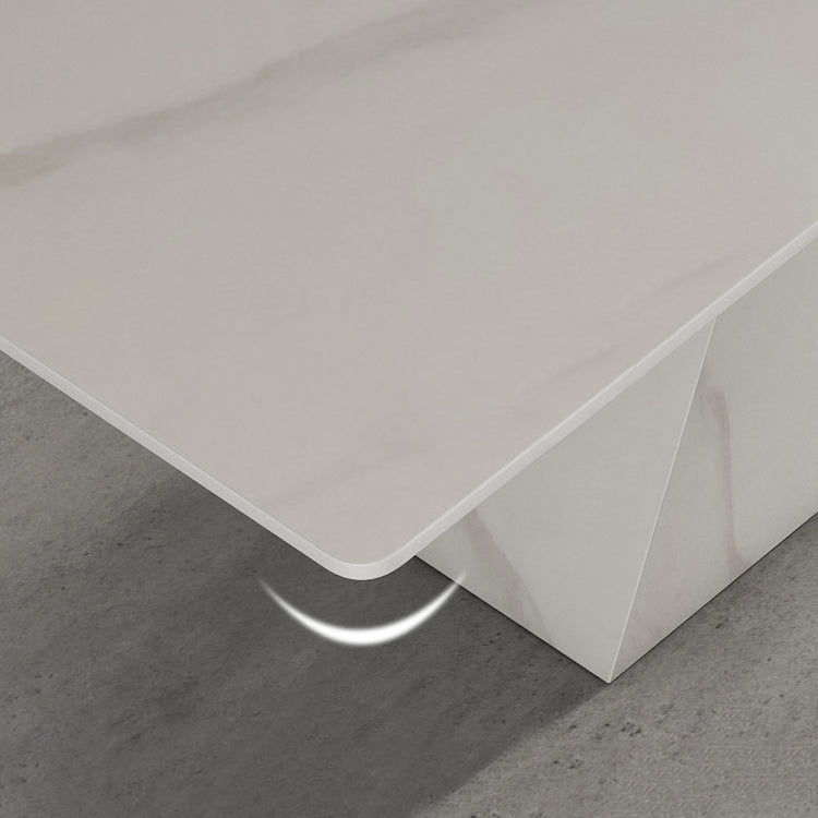 Designer Style 1/2/5/7 Pieces Sintered Stone Dining Set Rectangle White Table with Chairs Clearhalo 'Dining Room Sets' 'Dining Tables & Seating' 'dining_room_set' 'furn' 'furn_dining_room_set' 'Furniture' 'furniture_dining_room_set' 'Kitchen & Dining Furniture' 4780627