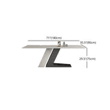 Designer Style 1/2/5/7 Pieces Sintered Stone Dining Set Rectangle White Table with Chairs Clearhalo 'Dining Room Sets' 'Dining Tables & Seating' 'dining_room_set' 'furn' 'furn_dining_room_set' 'Furniture' 'furniture_dining_room_set' 'Kitchen & Dining Furniture' 4780638