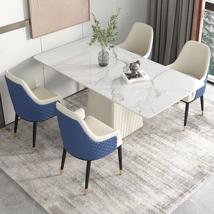Nordic Sintered Stone Top Dining Set Rectangle 1/2/5/7 Pieces Dining Table with Chairs Clearhalo 'Dining Room Sets' 'Dining Tables & Seating' 'dining_room_set' 'furn' 'furn_dining_room_set' 'Furniture' 'furniture_dining_room_set' 'Kitchen & Dining Furniture' 4780640