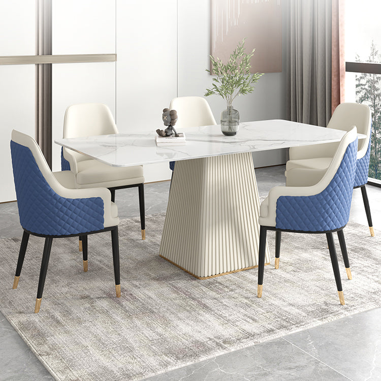 Nordic Sintered Stone Top Dining Set Rectangle 1/2/5/7 Pieces Dining Table with Chairs Clearhalo 'Dining Room Sets' 'Dining Tables & Seating' 'dining_room_set' 'furn' 'furn_dining_room_set' 'Furniture' 'furniture_dining_room_set' 'Kitchen & Dining Furniture' 4780645