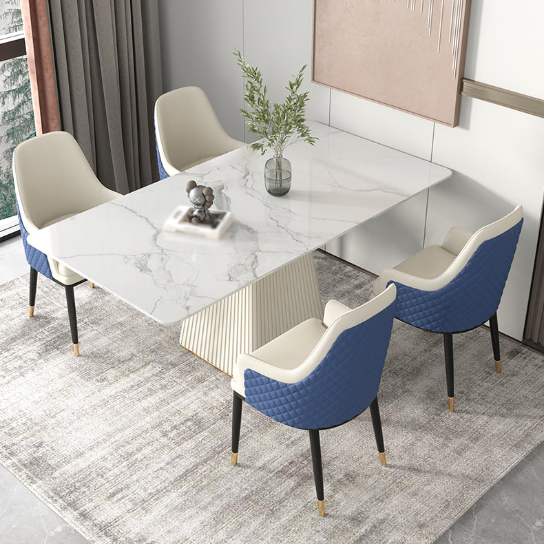 Nordic Sintered Stone Top Dining Set Rectangle 1/2/5/7 Pieces Dining Table with Chairs Clearhalo 'Dining Room Sets' 'Dining Tables & Seating' 'dining_room_set' 'furn' 'furn_dining_room_set' 'Furniture' 'furniture_dining_room_set' 'Kitchen & Dining Furniture' 4780647