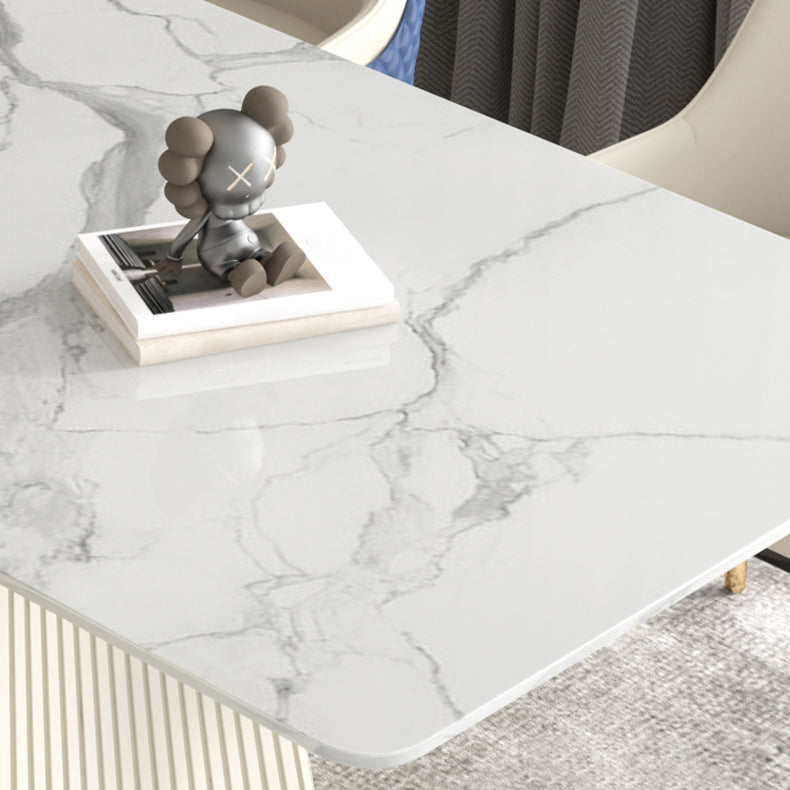 Nordic Sintered Stone Top Dining Set Rectangle 1/2/5/7 Pieces Dining Table with Chairs Clearhalo 'Dining Room Sets' 'Dining Tables & Seating' 'dining_room_set' 'furn' 'furn_dining_room_set' 'Furniture' 'furniture_dining_room_set' 'Kitchen & Dining Furniture' 4780651