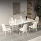 Designer Style Sintered Stone Dining Set Rectangle 1/5/7 Pieces Dining Table with Chairs Clearhalo 'Dining Room Sets' 'Dining Tables & Seating' 'dining_room_set' 'furn' 'furn_dining_room_set' 'Furniture' 'furniture_dining_room_set' 'Kitchen & Dining Furniture' 4780673