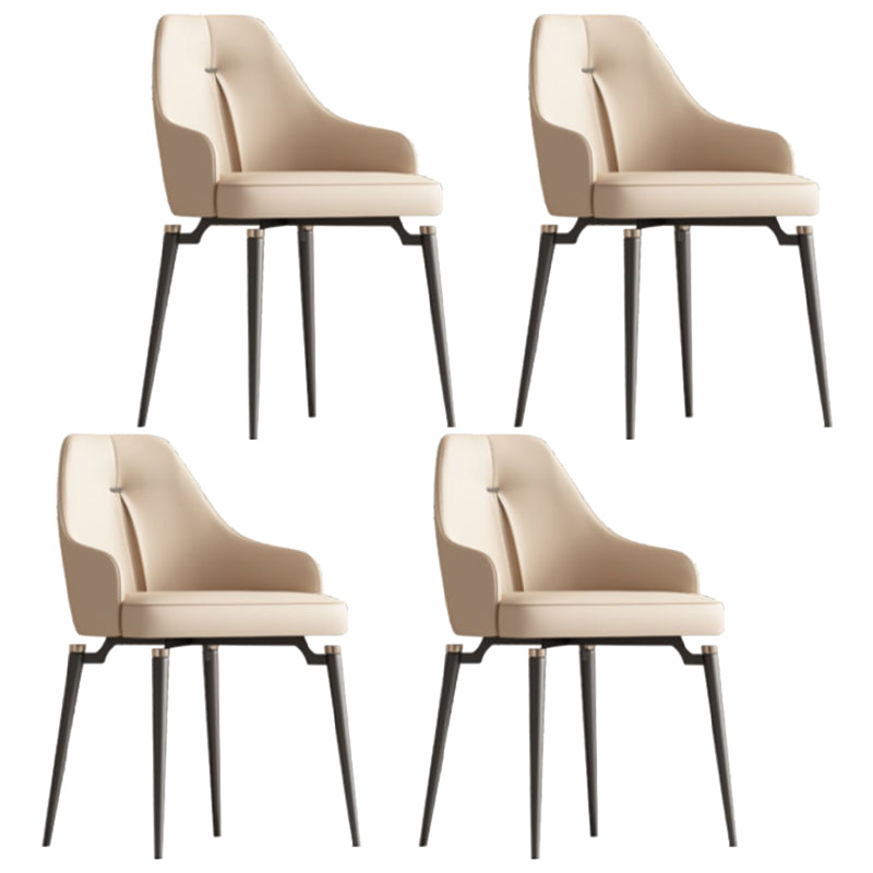 Luxury Sintered Stone Top Dining Set 1/4/5/7 Pieces Rectangle Dining Table with Chairs 4 Beige Chairs Clearhalo 'Dining Room Sets' 'Dining Tables & Seating' 'dining_room_set' 'furn' 'furn_dining_room_set' 'Furniture' 'furniture_dining_room_set' 'Kitchen & Dining Furniture' 4780681