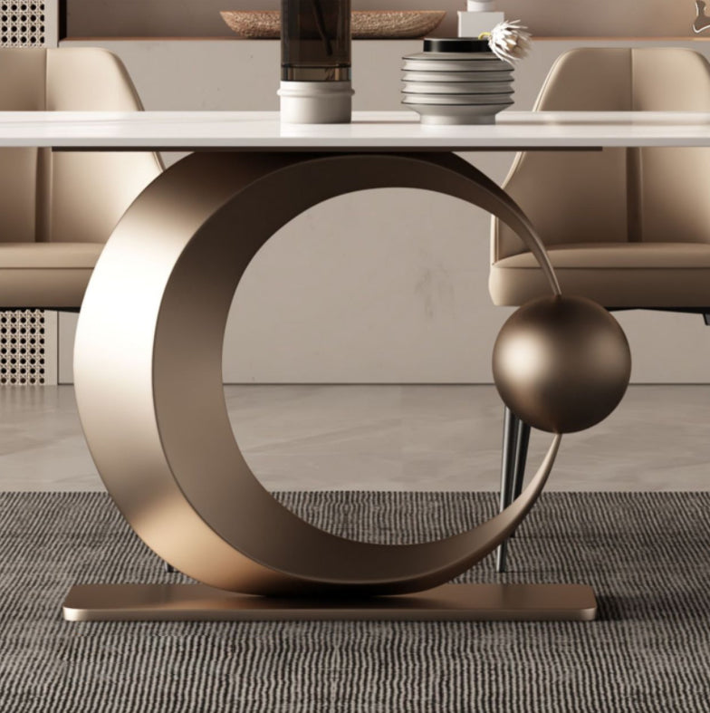 Luxury Sintered Stone Top Dining Set 1/4/5/7 Pieces Rectangle Dining Table with Chairs Clearhalo 'Dining Room Sets' 'Dining Tables & Seating' 'dining_room_set' 'furn' 'furn_dining_room_set' 'Furniture' 'furniture_dining_room_set' 'Kitchen & Dining Furniture' 4780687