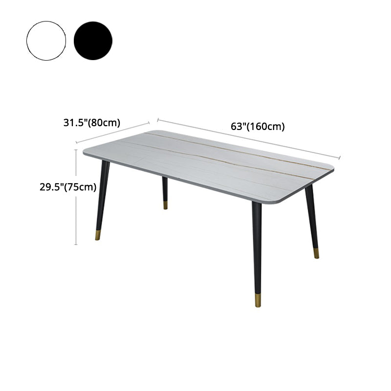 Designer Style Sintered Stone Dining Set 1/2/5/7 Pieces Rectangle Dining Table with Chairs Clearhalo 'Dining Room Sets' 'Dining Tables & Seating' 'dining_room_set' 'furn' 'furn_dining_room_set' 'Furniture' 'furniture_dining_room_set' 'Kitchen & Dining Furniture' 4780713