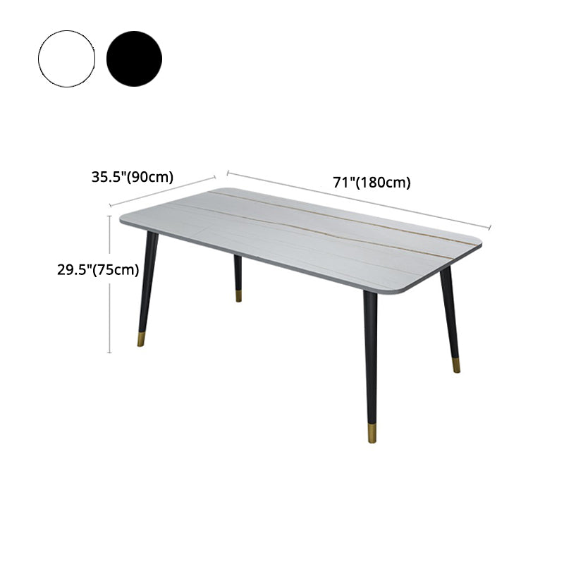 Designer Style Sintered Stone Dining Set 1/2/5/7 Pieces Rectangle Dining Table with Chairs Clearhalo 'Dining Room Sets' 'Dining Tables & Seating' 'dining_room_set' 'furn' 'furn_dining_room_set' 'Furniture' 'furniture_dining_room_set' 'Kitchen & Dining Furniture' 4780714