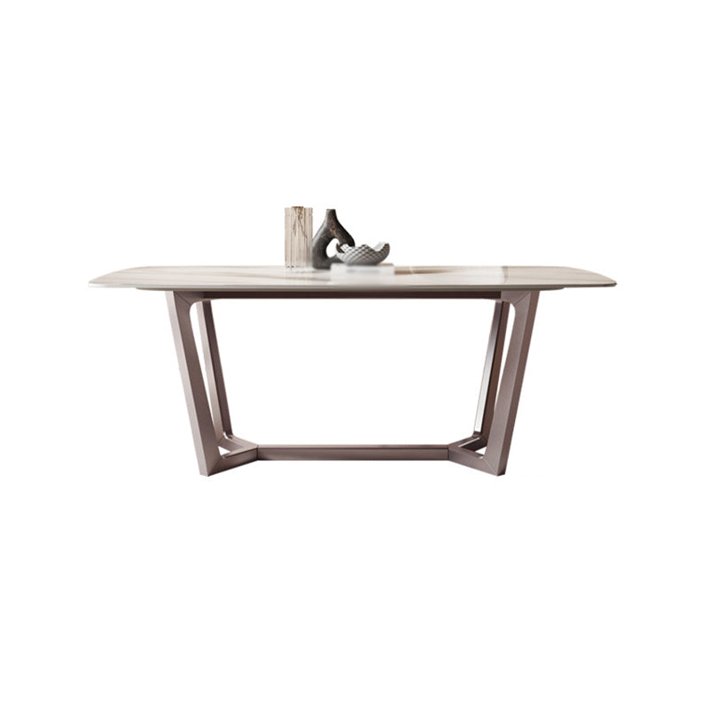 Nordic Sintered Stone Dining Set Rectangle 1/2/5/6/7 Pieces Dining Table with Chairs White 70.9"L x 35.4"W Clearhalo 'Dining Room Sets' 'Dining Tables & Seating' 'dining_room_set' 'furn' 'furn_dining_room_set' 'Furniture' 'furniture_dining_room_set' 'Kitchen & Dining Furniture' 4780721