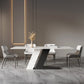 Modern Sintered Stone Top Dining Set Rectangle 1/4/5/7 Pieces Dining Table with Chairs 5 Pieces: Table, 4 Chairs Clearhalo 'Dining Room Sets' 'Dining Tables & Seating' 'dining_room_set' 'furn' 'furn_dining_room_set' 'Furniture' 'furniture_dining_room_set' 'Kitchen & Dining Furniture' 4780729