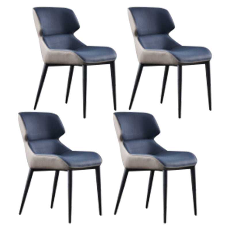 Modern Sintered Stone Top Dining Set Rectangle 1/4/5/7 Pieces Dining Table with Chairs 4 Blue Chairs Clearhalo 'Dining Room Sets' 'Dining Tables & Seating' 'dining_room_set' 'furn' 'furn_dining_room_set' 'Furniture' 'furniture_dining_room_set' 'Kitchen & Dining Furniture' 4780731