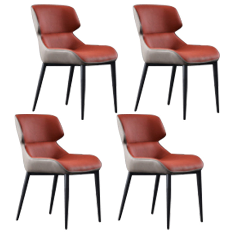 Modern Sintered Stone Top Dining Set Rectangle 1/4/5/7 Pieces Dining Table with Chairs 4 Red Chairs Clearhalo 'Dining Room Sets' 'Dining Tables & Seating' 'dining_room_set' 'furn' 'furn_dining_room_set' 'Furniture' 'furniture_dining_room_set' 'Kitchen & Dining Furniture' 4780733