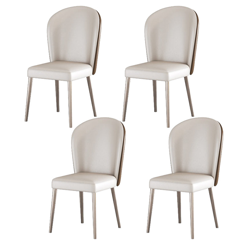 Luxury Sintered Stone Top Dining Set Rectangle 1/4/5/6 Pieces Dining Table with Chairs 4 White Chairs Clearhalo 'Dining Room Sets' 'Dining Tables & Seating' 'dining_room_set' 'furn' 'furn_dining_room_set' 'Furniture' 'furniture_dining_room_set' 'Kitchen & Dining Furniture' 4780748