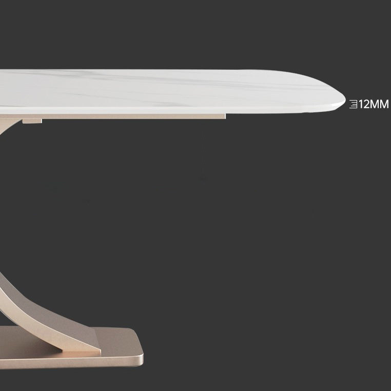 Luxury Sintered Stone Top Dining Set Rectangle 1/4/5/6 Pieces Dining Table with Chairs Clearhalo 'Dining Room Sets' 'Dining Tables & Seating' 'dining_room_set' 'furn' 'furn_dining_room_set' 'Furniture' 'furniture_dining_room_set' 'Kitchen & Dining Furniture' 4780755