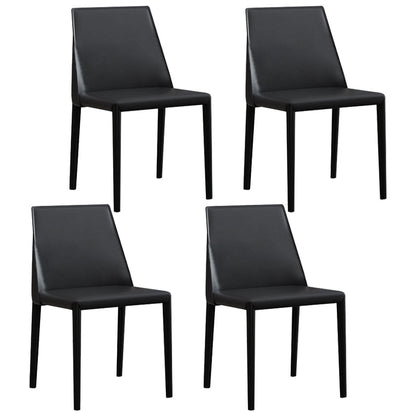 Nordic Sintered Stone Top Dining Set Rectangle 1/3/4/5/6/7 Pieces Dining Table with Chairs 4 Black Chairs Clearhalo 'Dining Room Sets' 'Dining Tables & Seating' 'dining_room_set' 'furn' 'furn_dining_room_set' 'Furniture' 'furniture_dining_room_set' 'Kitchen & Dining Furniture' 4780764