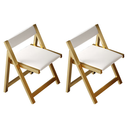 Glam Round Dinette Set 1/2/3/7 Pieces Gold Foldable Dining Table Set 2 White Chairs Clearhalo 'Dining Room Sets' 'Dining Tables & Seating' 'dining_room_set' 'furn' 'furn_dining_room_set' 'Furniture' 'furniture_dining_room_set' 'Kitchen & Dining Furniture' 4780783