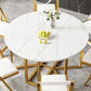 Glam Round Dinette Set 1/2/3/7 Pieces Gold Foldable Dining Table Set Clearhalo 'Dining Room Sets' 'Dining Tables & Seating' 'dining_room_set' 'furn' 'furn_dining_room_set' 'Furniture' 'furniture_dining_room_set' 'Kitchen & Dining Furniture' 4780790