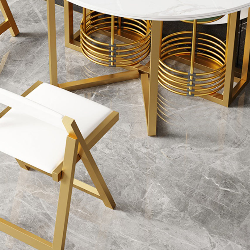 Glam Round Dinette Set 1/2/3/7 Pieces Gold Foldable Dining Table Set Clearhalo 'Dining Room Sets' 'Dining Tables & Seating' 'dining_room_set' 'furn' 'furn_dining_room_set' 'Furniture' 'furniture_dining_room_set' 'Kitchen & Dining Furniture' 4780791