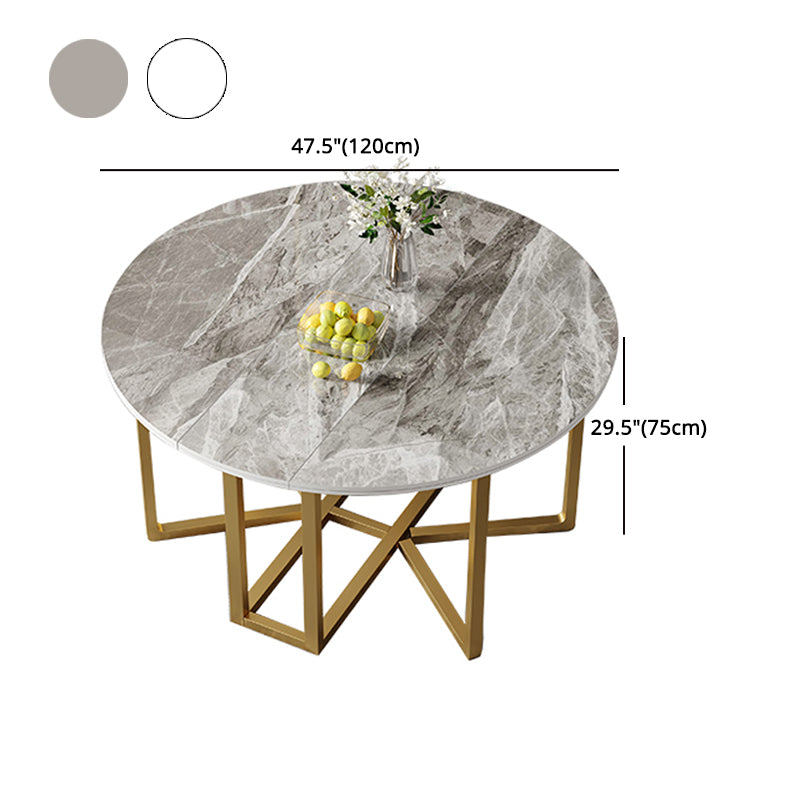 Glam Round Dinette Set 1/2/3/7 Pieces Gold Foldable Dining Table Set Clearhalo 'Dining Room Sets' 'Dining Tables & Seating' 'dining_room_set' 'furn' 'furn_dining_room_set' 'Furniture' 'furniture_dining_room_set' 'Kitchen & Dining Furniture' 4780792